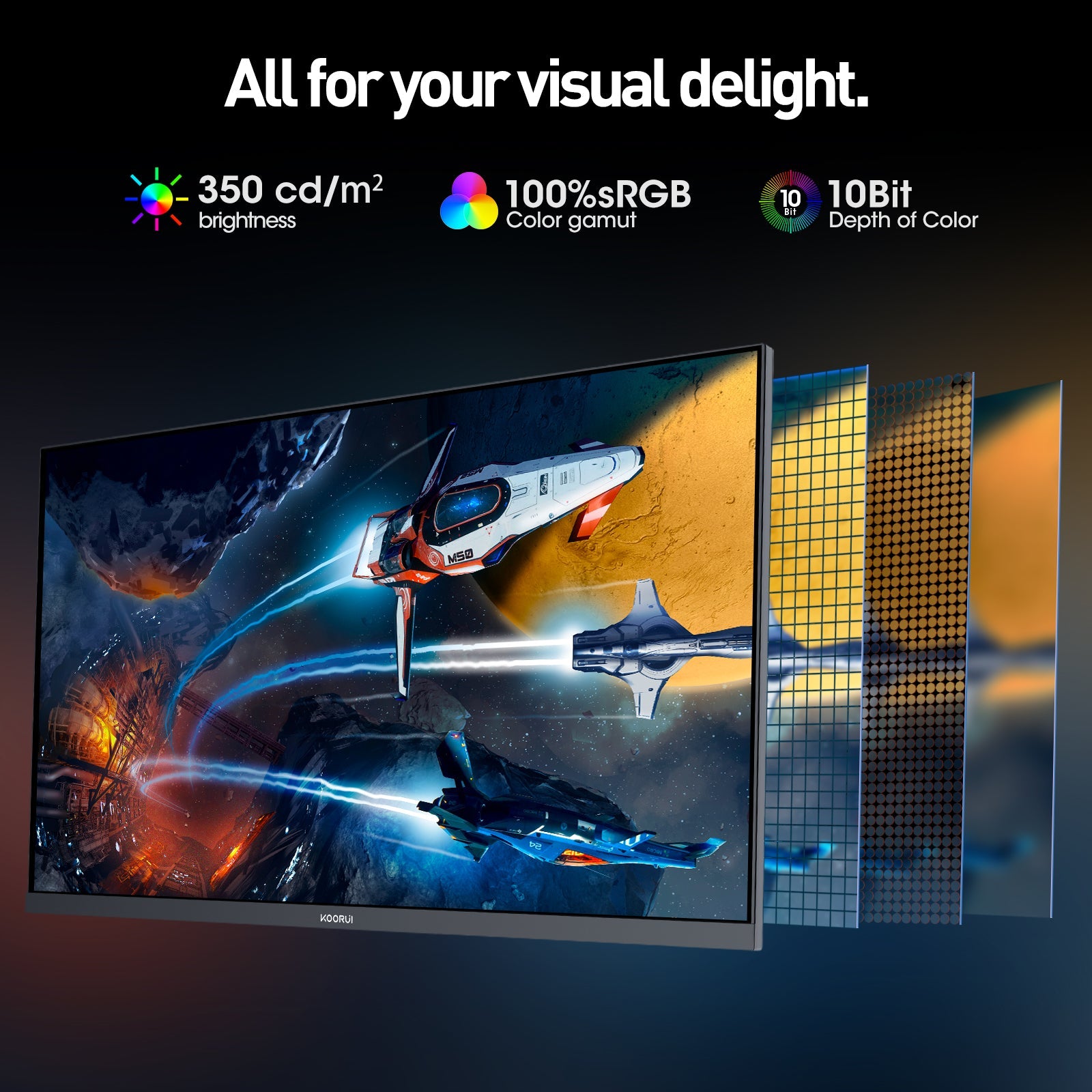 KOORUI G2741L 27-Zoll IPS 4K UHD Dual-Mode 160Hz+UHD / 320Hz+FHD Gaming-Monitor