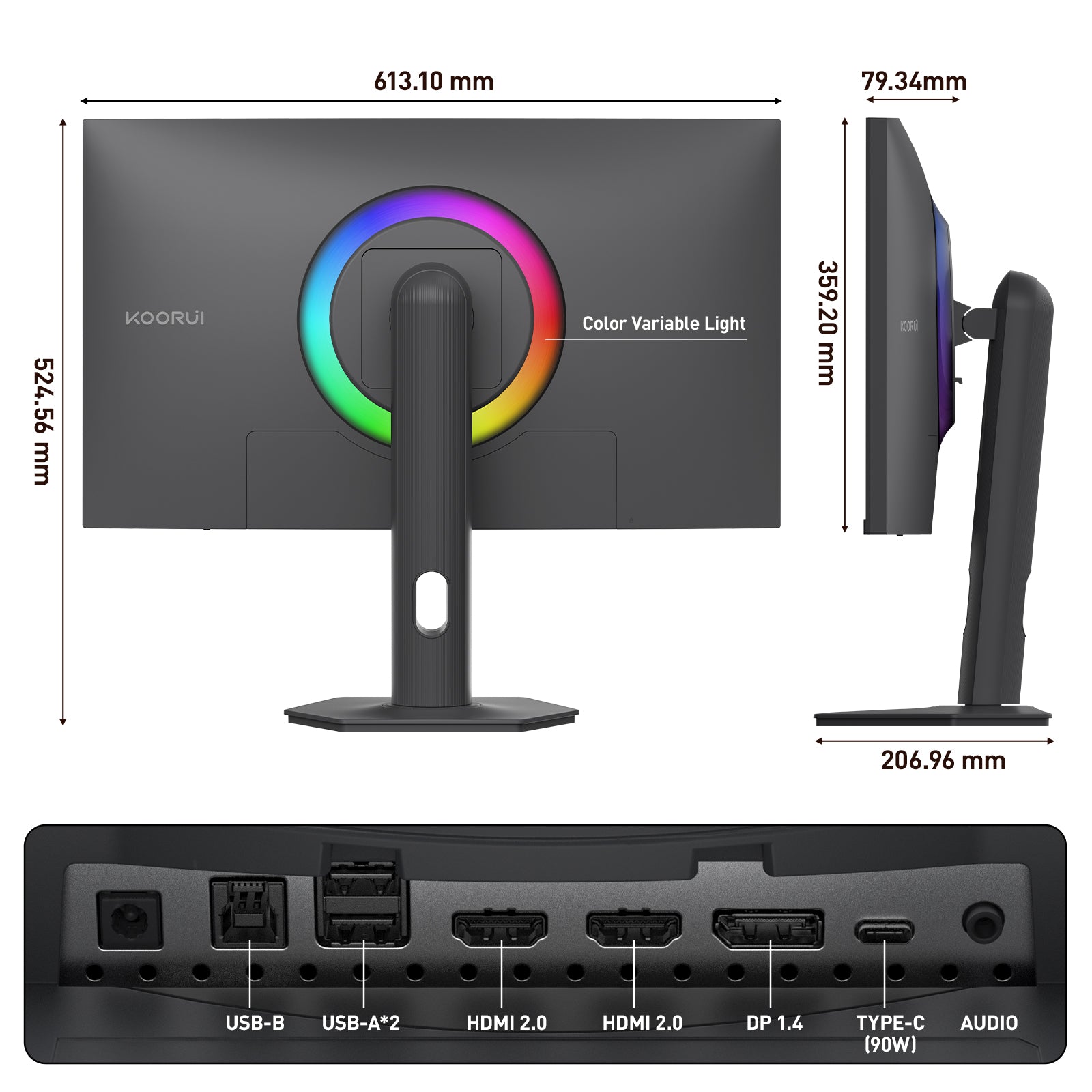 KOORUI S2741LM 27-Zoll Dual-Mode IPS/Mini-LED UHD 160Hz/FHD 320Hz Gaming-Monitor