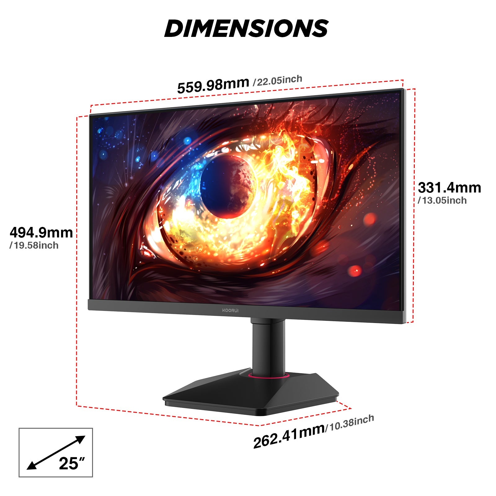 KOORUI G2511E 25-Zoll IPS FHD 320Hz Gaming-Monitor
