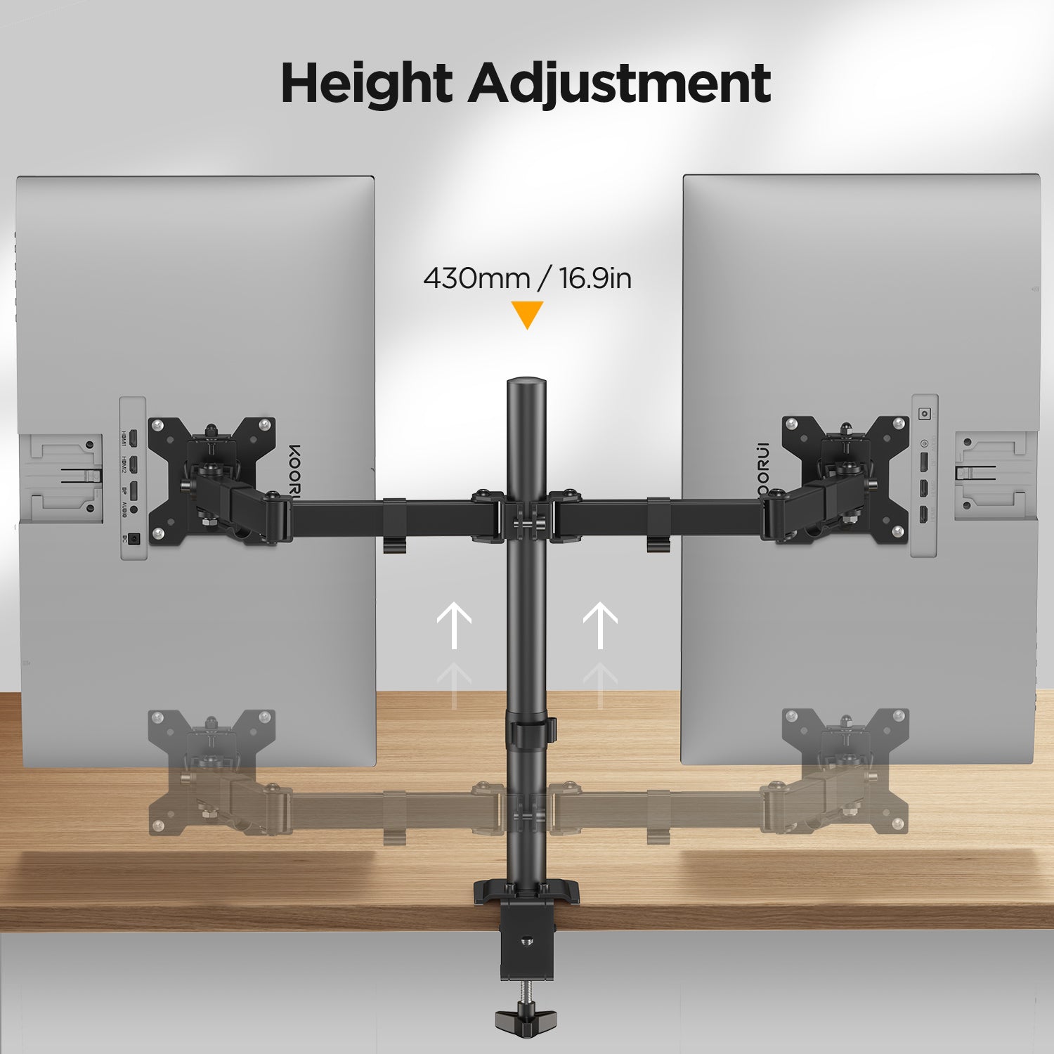 KOORUI KR20G Doppelmonitorhalterung für 13-27-Zoll-Bildschirme