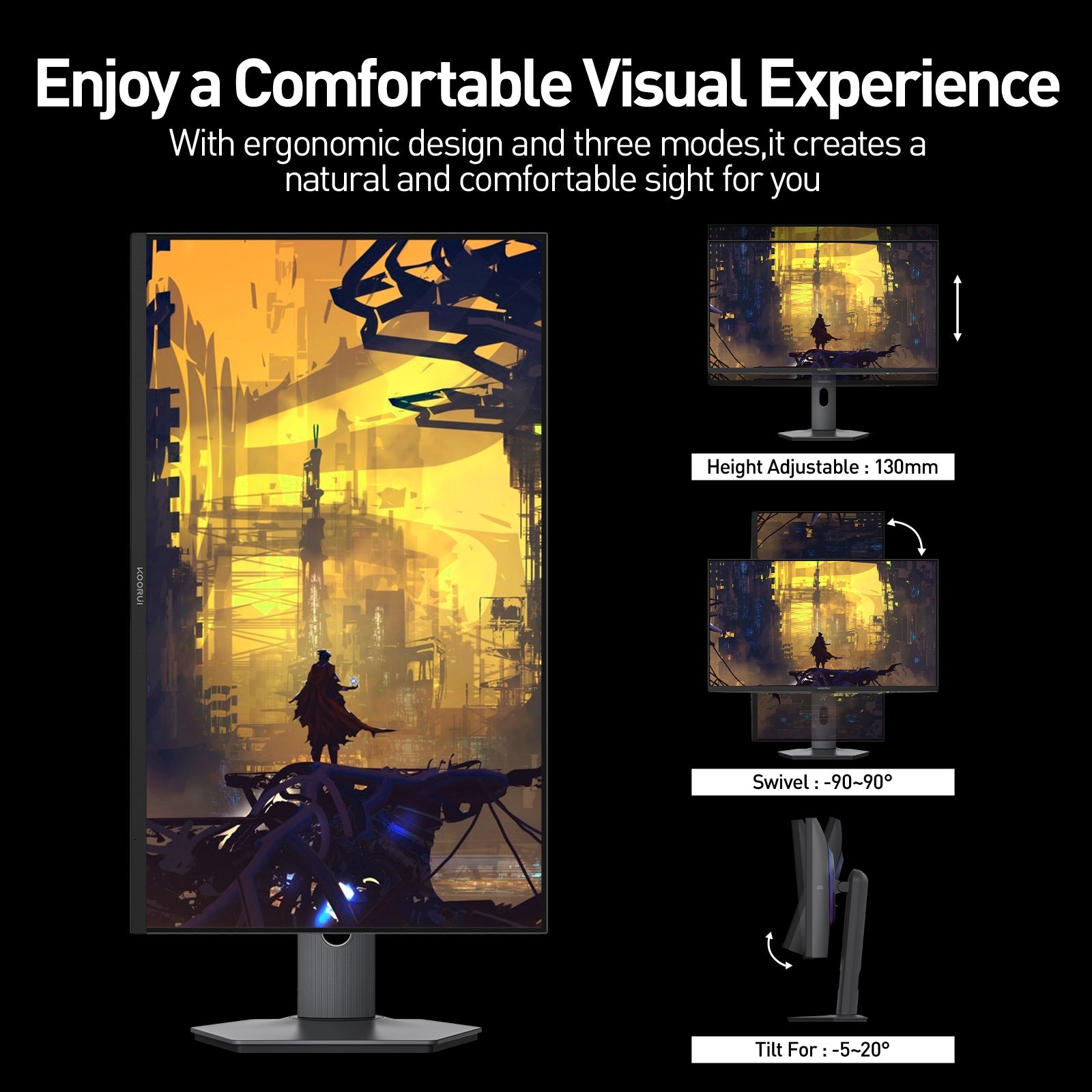 KOORUI S2741LM 27-Zoll Dual-Mode IPS/Mini-LED UHD 160Hz/FHD 320Hz Gaming-Monitor