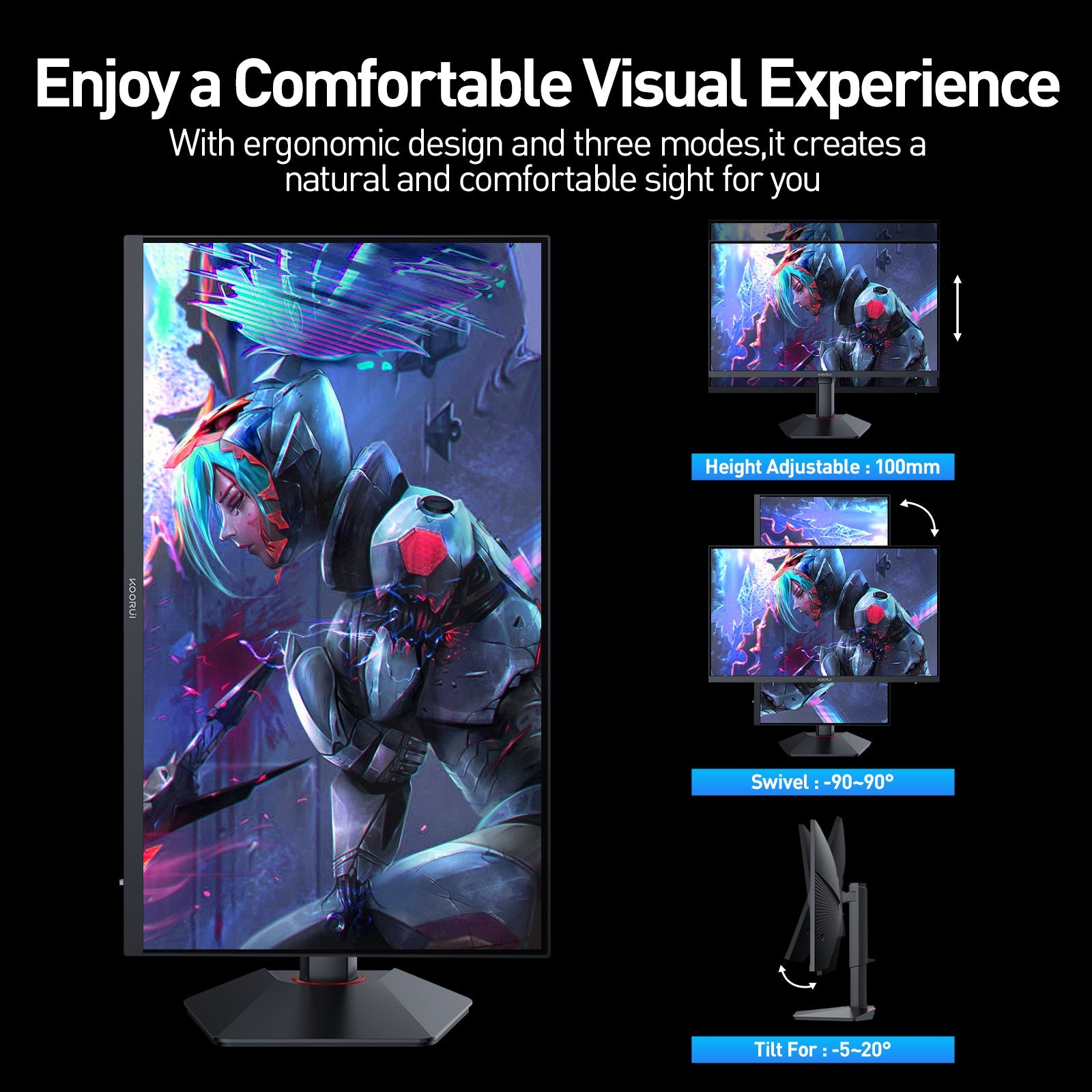 KOORUI G2741L 27-Zoll IPS 4K UHD Dual-Mode 160Hz+UHD / 320Hz+FHD Gaming-Monitor