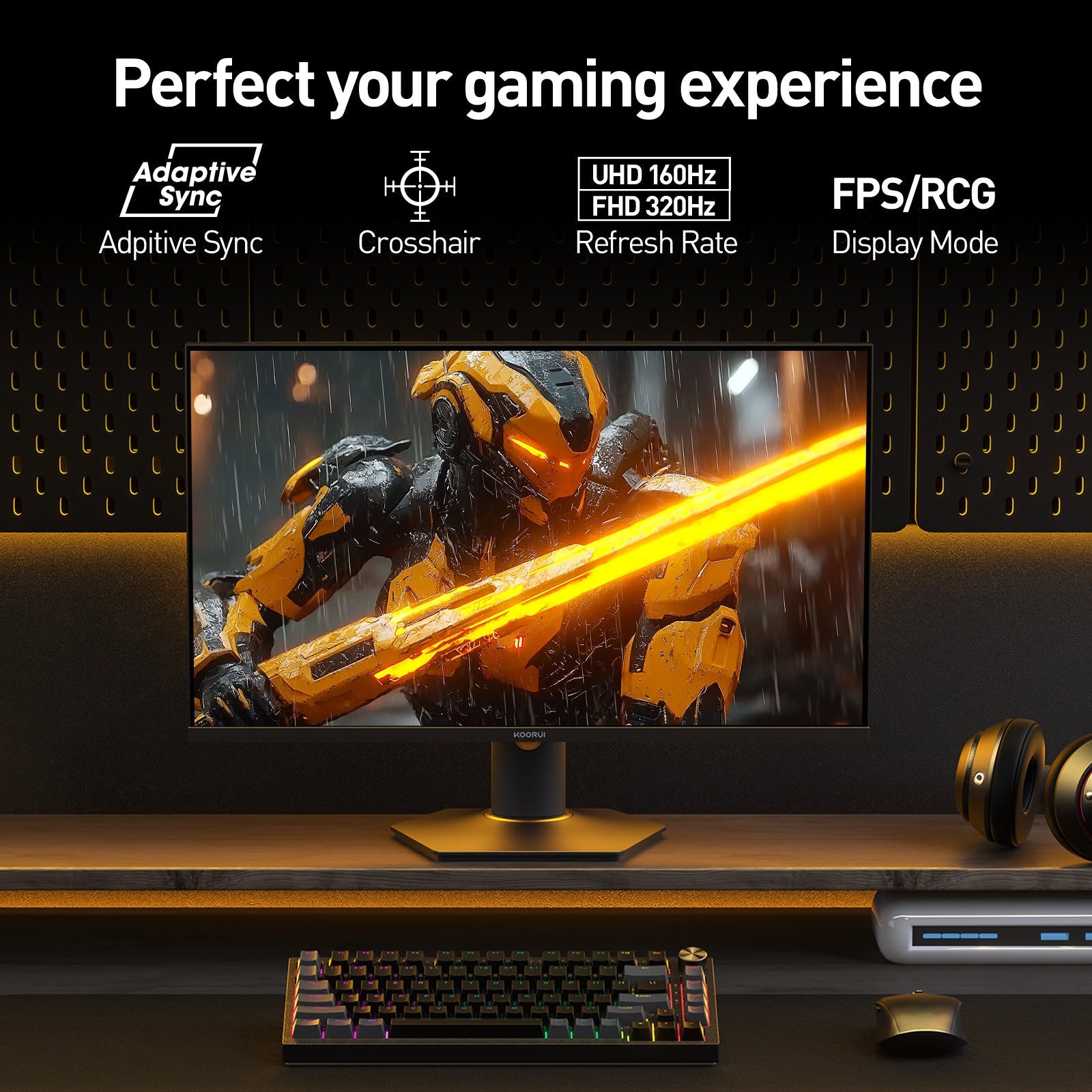 KOORUI S2741LM 27-Zoll Dual-Mode IPS/Mini-LED UHD 160Hz/FHD 320Hz Gaming-Monitor