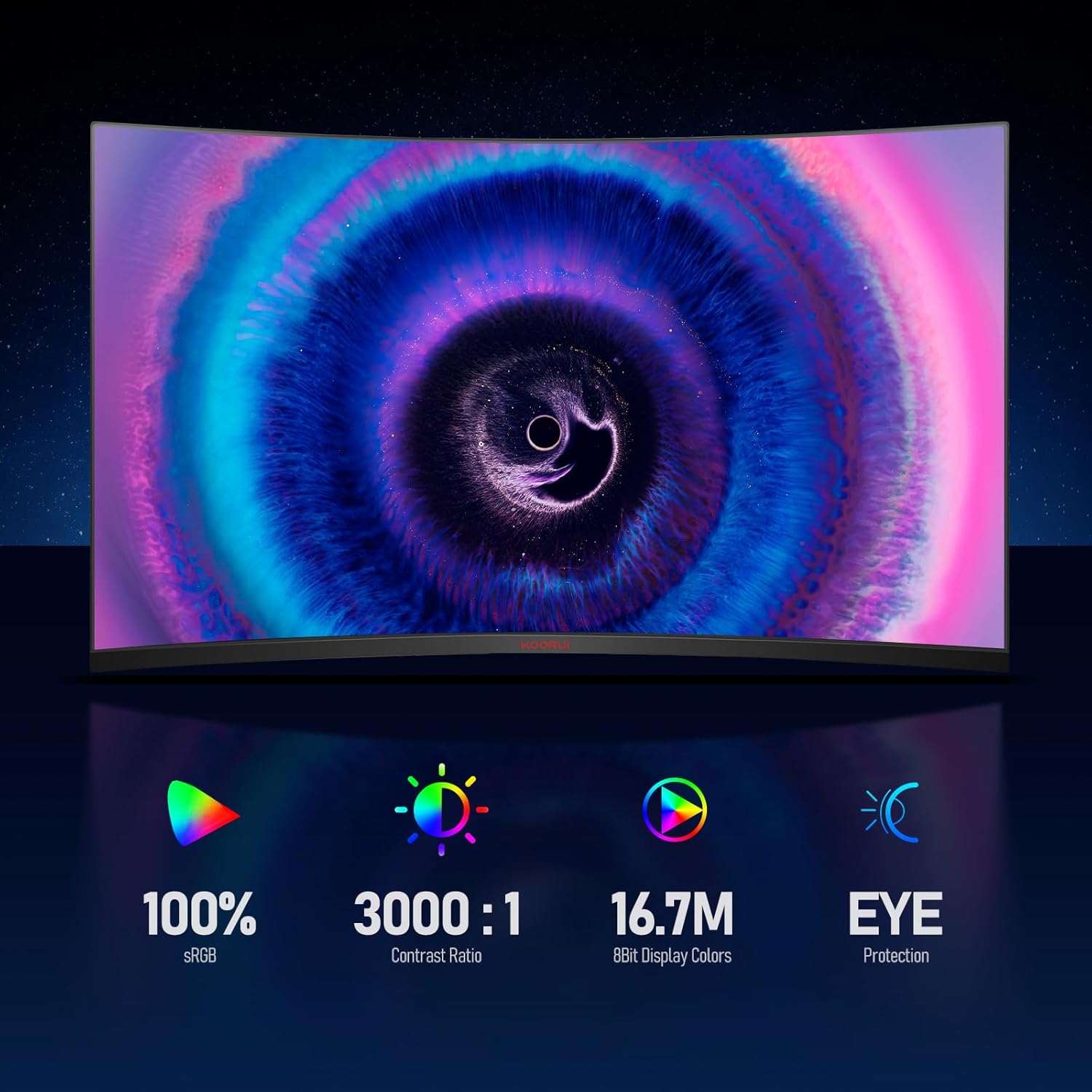 KOORUI 32E6QC 31,5 Zoll VA QHD 170Hz 1500R Curved Gaming Monitor