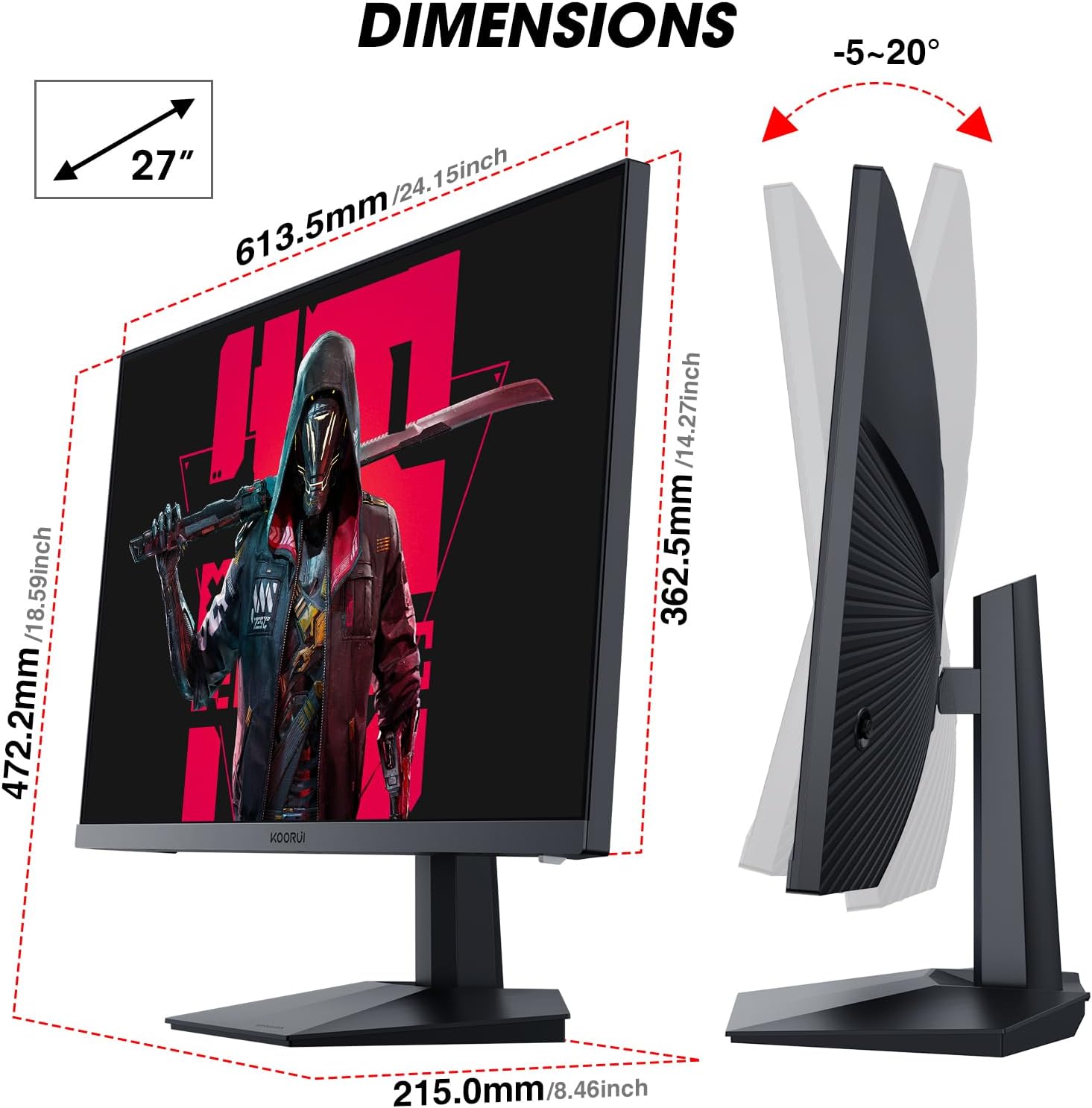 KOORUI GN02 27-Zoll VA FHD 240Hz Gaming-Monitor