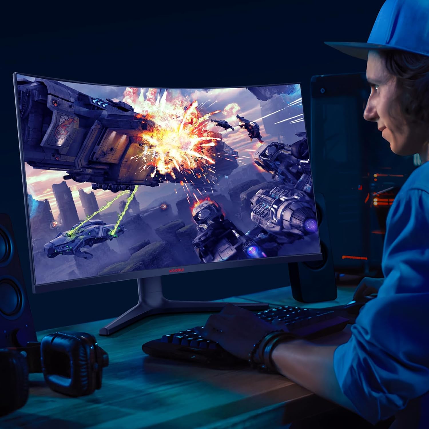 KOORUI 32E6QC 31,5 Zoll VA QHD 170Hz 1500R Curved Gaming Monitor