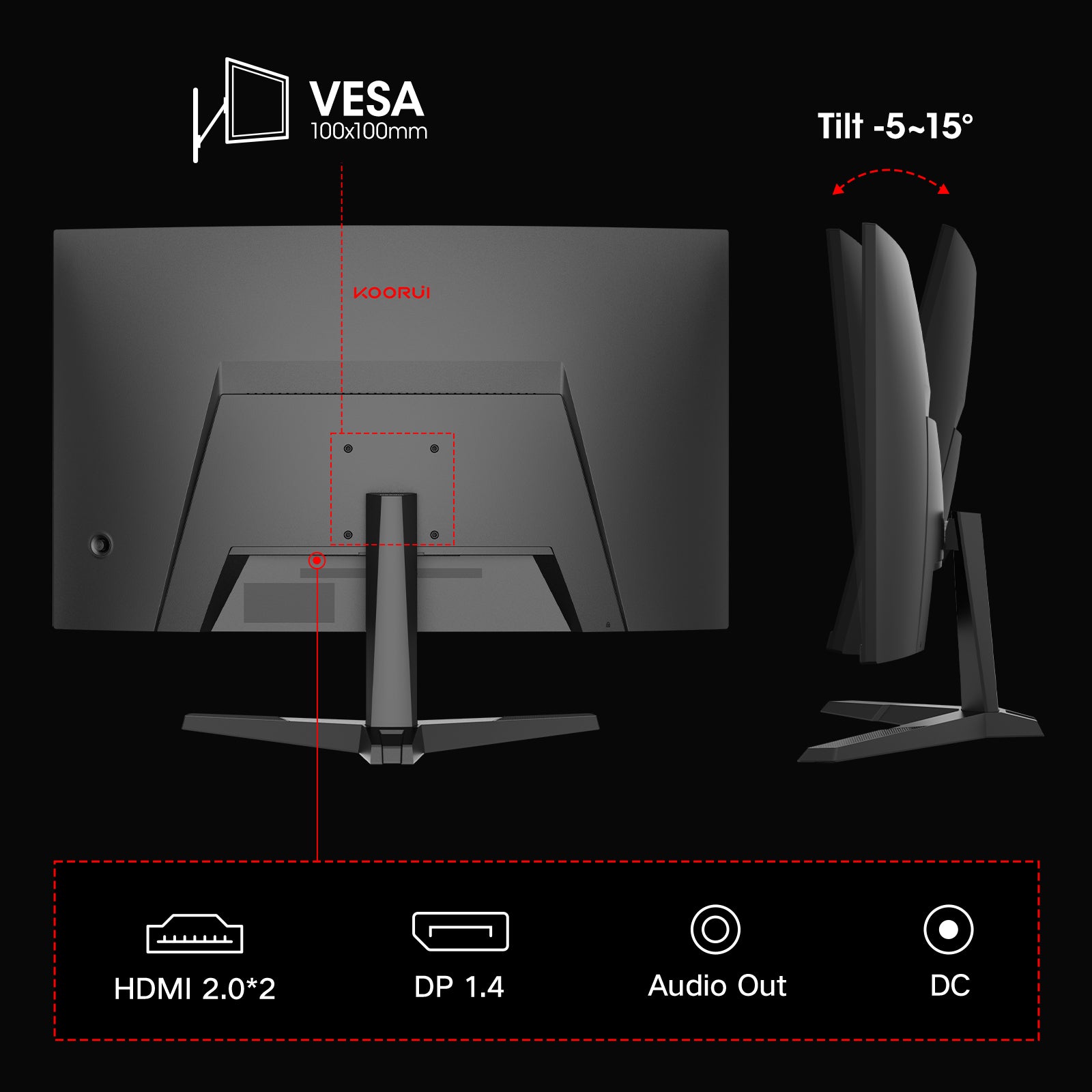 KOORUI 27E6QCA 27-Zoll VA QHD 180Hz Curved Gaming-Monitor