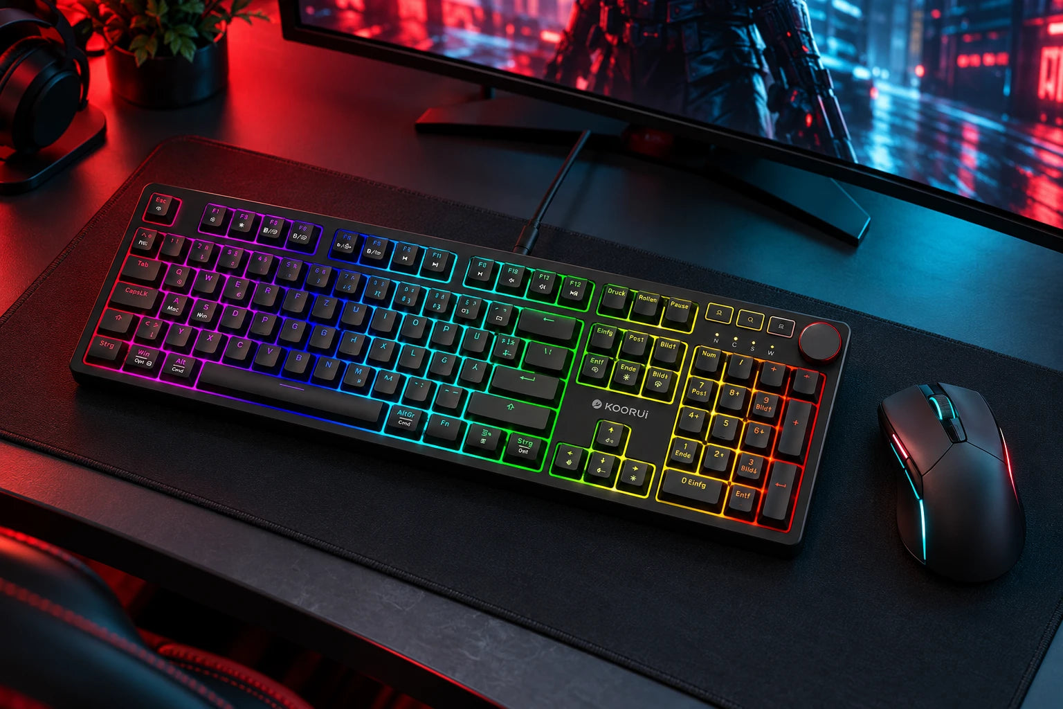 KOORUI-RGB-Tastatur mit Gaming-Maus