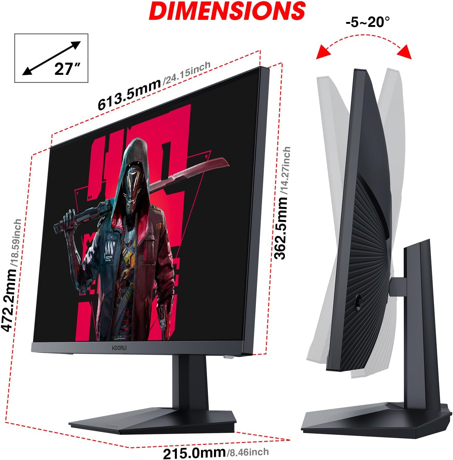 KOORUI GN07 27-Zoll IPS QHD 170Hz Gaming-Monitor