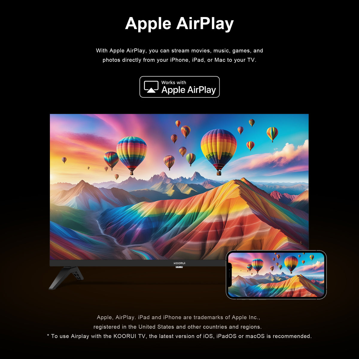 KOORUI K32Q1FFQ-T8, 32 Zoll, Full HD QLED, TIZEN TV, Kompakte Größe mit farbenfrohem Bildschirm, Dynamischer Sound mit Dolby Audio, Hochwertiges Metall-Finish