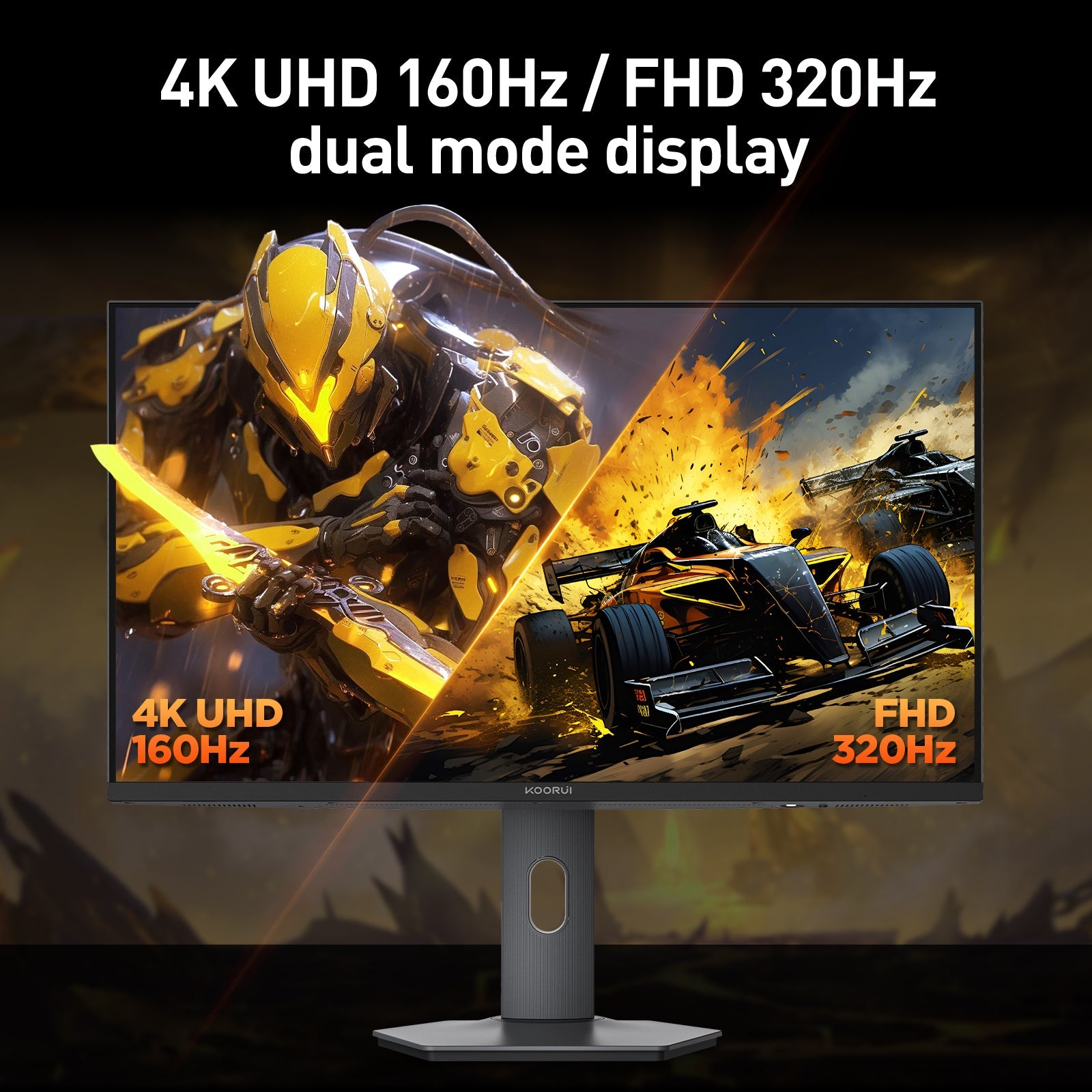 KOORUI S2741LM 27-Zoll Dual-Mode IPS/Mini-LED UHD 160Hz/FHD 320Hz Gaming-Monitor