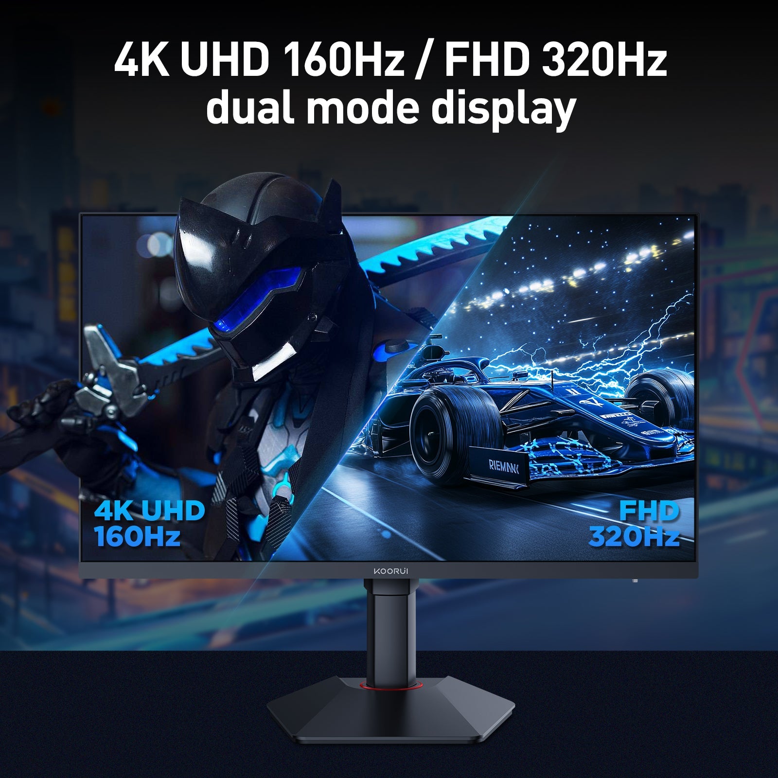 KOORUI G2741L 27-Zoll IPS 4K UHD Dual-Mode 160Hz+UHD / 320Hz+FHD Gaming-Monitor