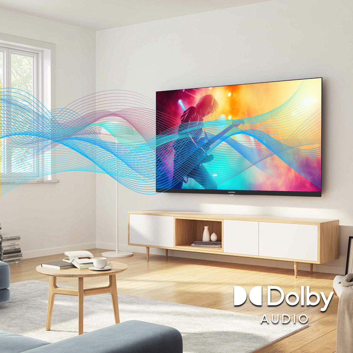 KOORUI K32Q1FFQ-T8, 32 Zoll, Full HD QLED, TIZEN TV, Kompakte Größe mit farbenfrohem Bildschirm, Dynamischer Sound mit Dolby Audio, Hochwertiges Metall-Finish