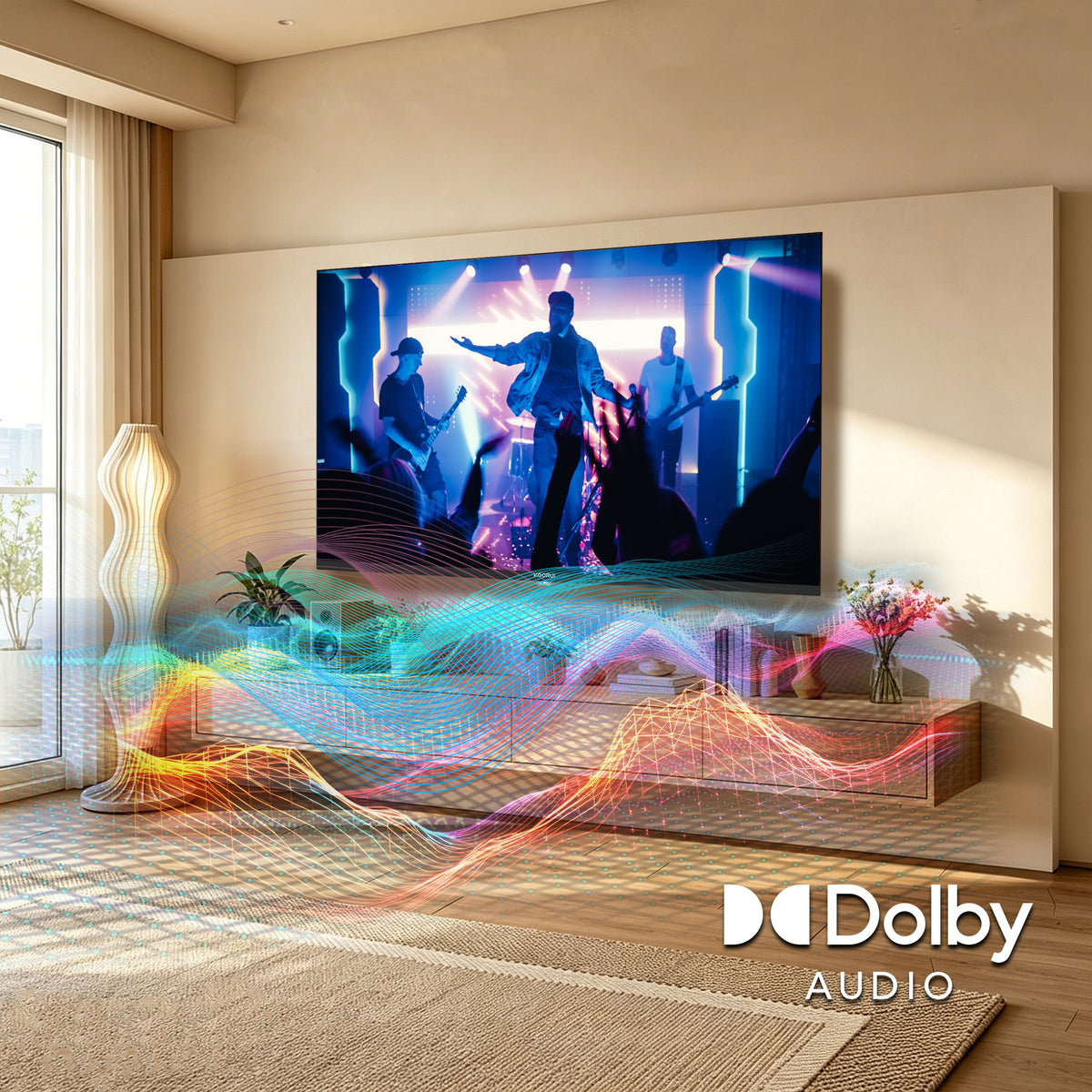 KOORUI K65N3UQ-T8, 65 Zoll, 4K QLED, TIZEN TV, Rahmenloses Design, Dynamischer Sound mit Dolby Audio, Hochwertiges Metall-Finish