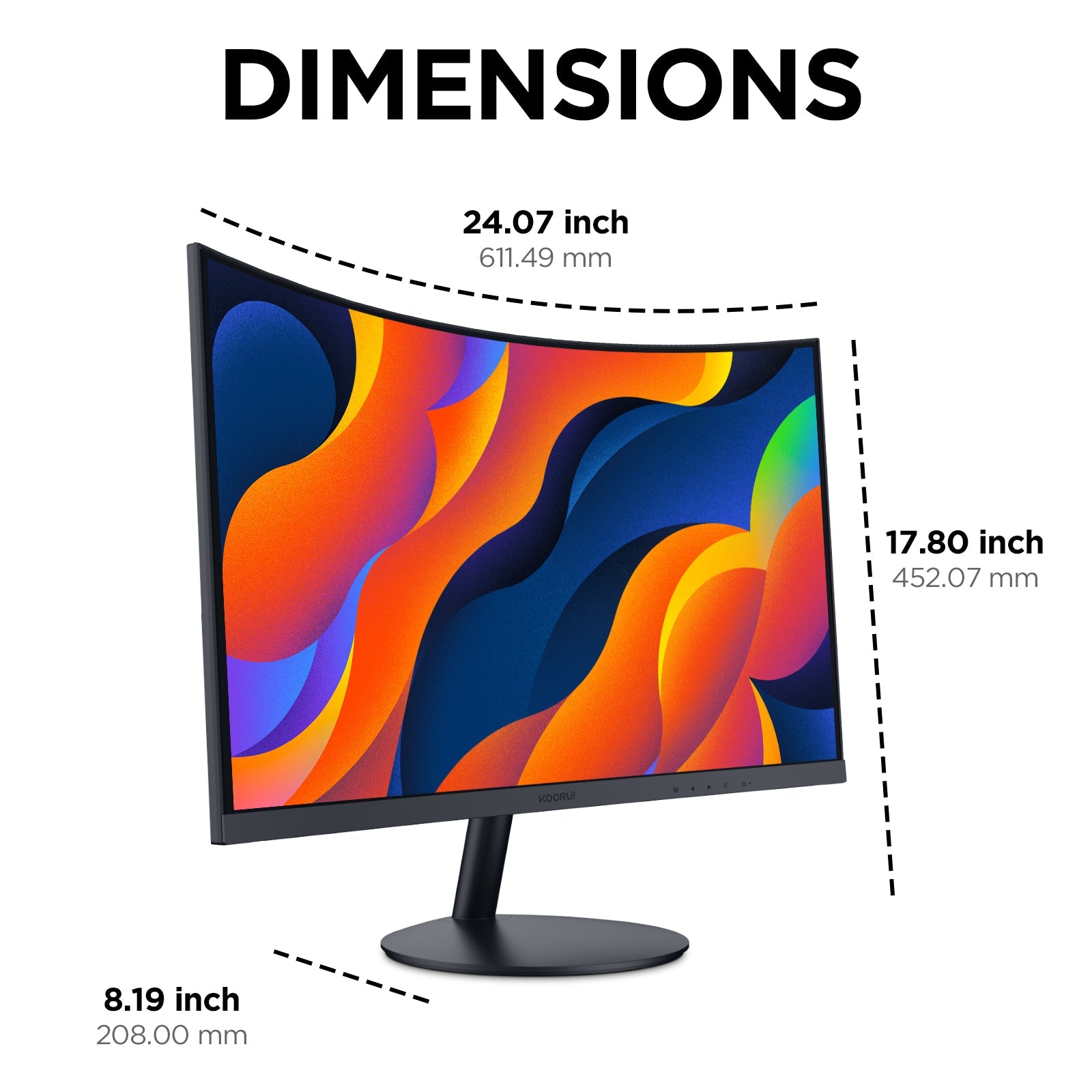 KOORUI 27N5CA 27-Zoll VA FHD 75Hz Curved Gaming-Monitor