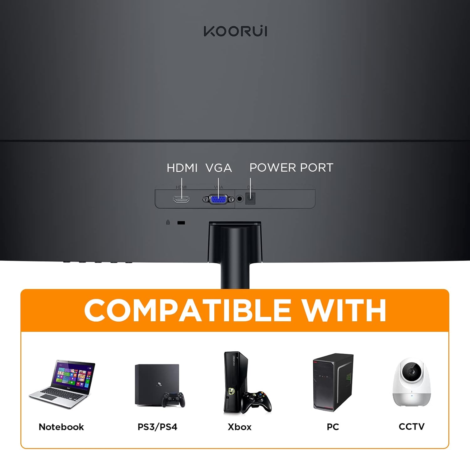 KOORUI 24N5CA 24 Zoll VA FHD 75Hz 1500R Curved Gaming Monitor