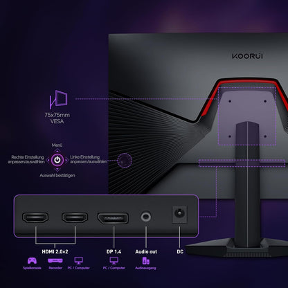 KOORUI 27 Zoll Gaming Monitor 235Hz WQHD IPS 1ms HDR400 HDMI 2.0x2/DP 1.4