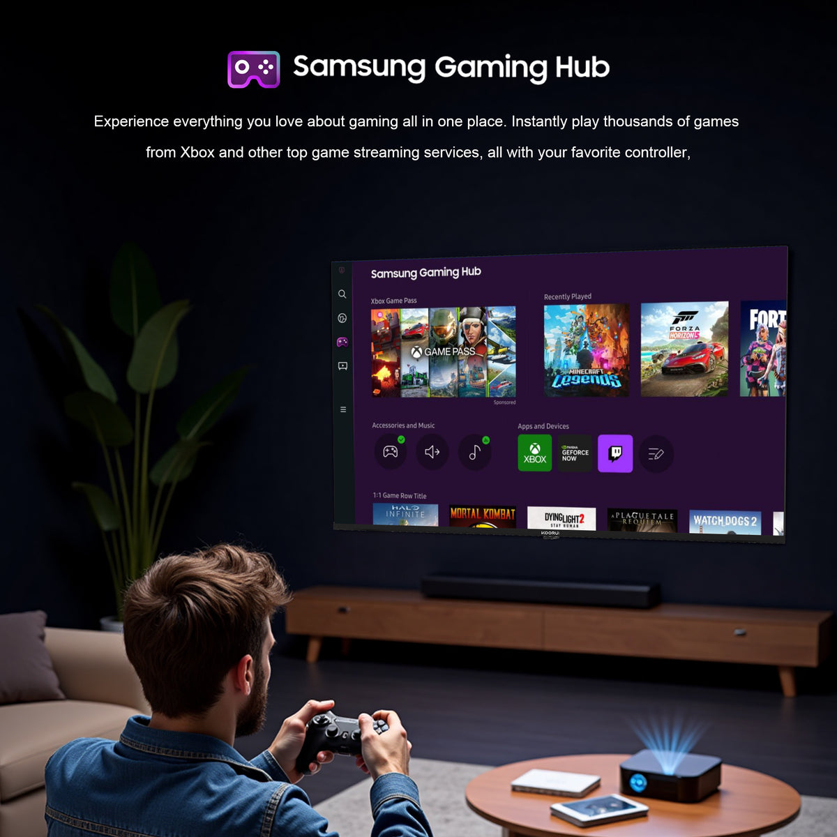 KOORUI K32Q1FFQ-T8, 32 Zoll, Full HD QLED, TIZEN TV, Kompakte Größe mit farbenfrohem Bildschirm, Dynamischer Sound mit Dolby Audio, Hochwertiges Metall-Finish