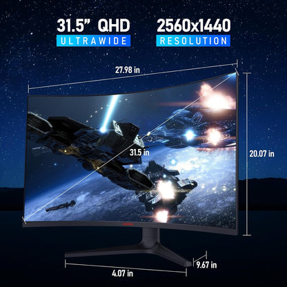 KOORUI 32E6QC 31,5 Zoll VA QHD 170Hz 1500R Curved Gaming Monitor