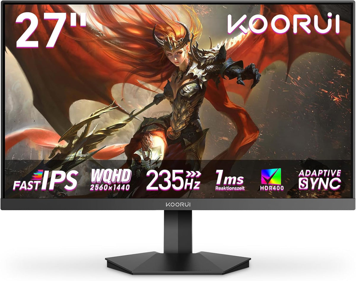 KOORUI 27 Zoll Gaming Monitor 235Hz WQHD IPS 1ms HDR400 HDMI 2.0x2/DP 1.4