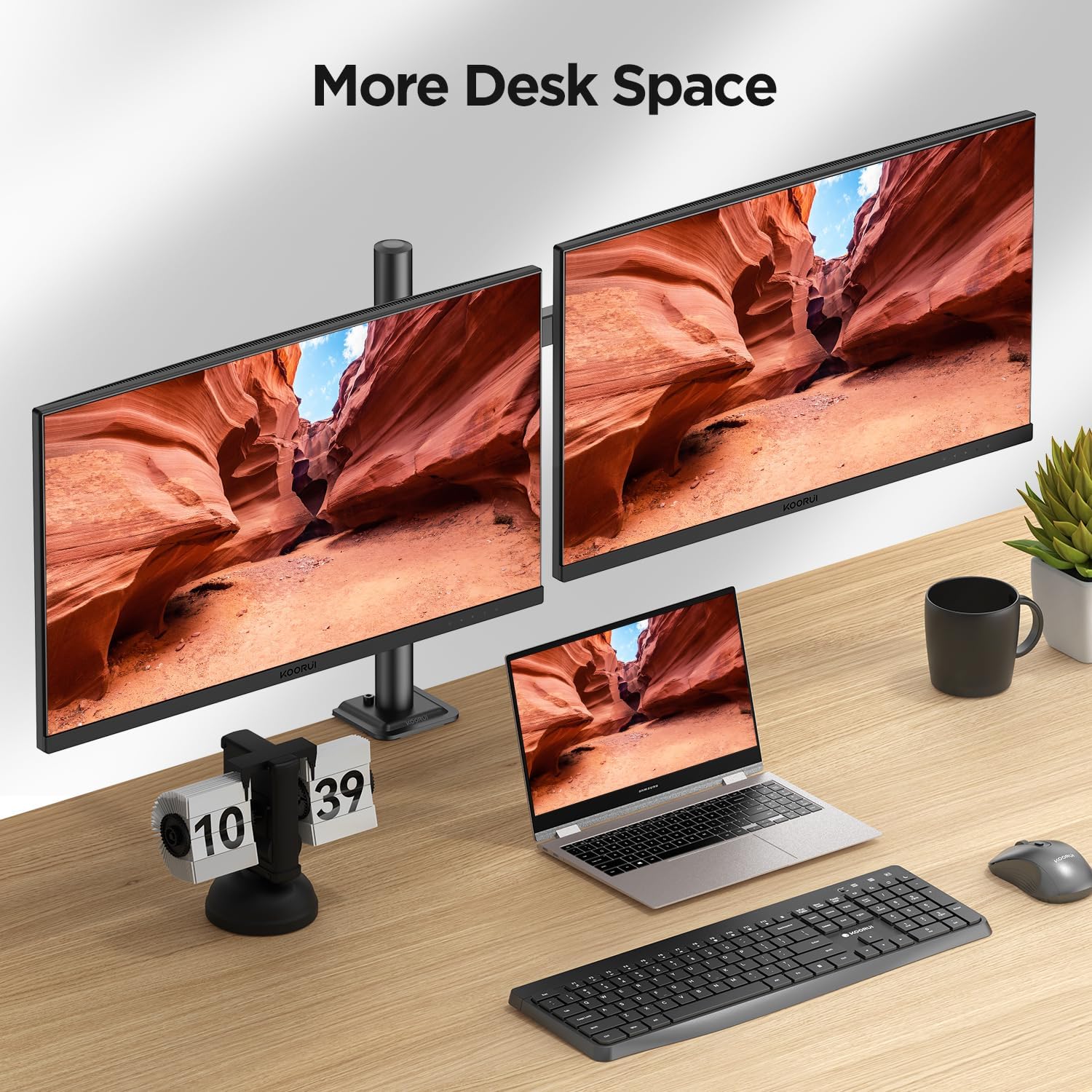 KOORUI KR20G Doppelmonitorhalterung für 13-27-Zoll-Bildschirme