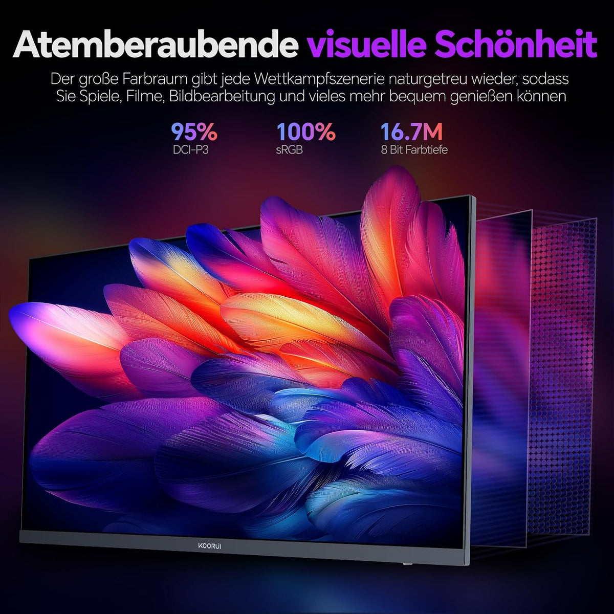 KOORUI 27 Zoll Gaming Monitor 235Hz WQHD IPS 1ms HDR400 HDMI 2.0x2/DP 1.4